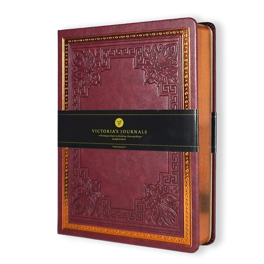 Antique Vintage Burgundy Diary – 320-Page Vegan Leather Journal