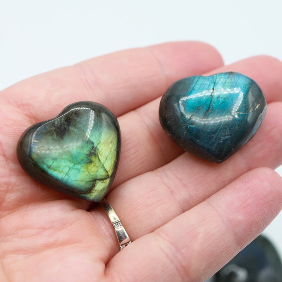 Flashy Labradorite Hearts - Evolve Supply Co. Evolve Supply Co.