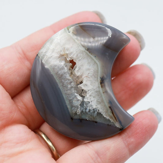 Druzy Agate Moon - Evolve Supply Co. Evolve Supply Co.