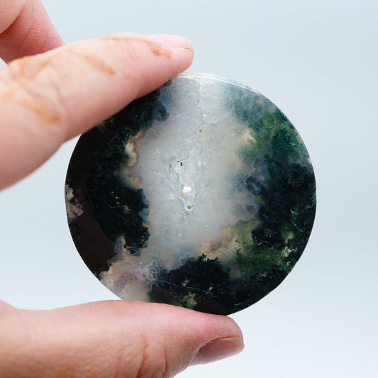 Moss Agate Worry Disc - Evolve Supply Co. Evolve Supply Co.