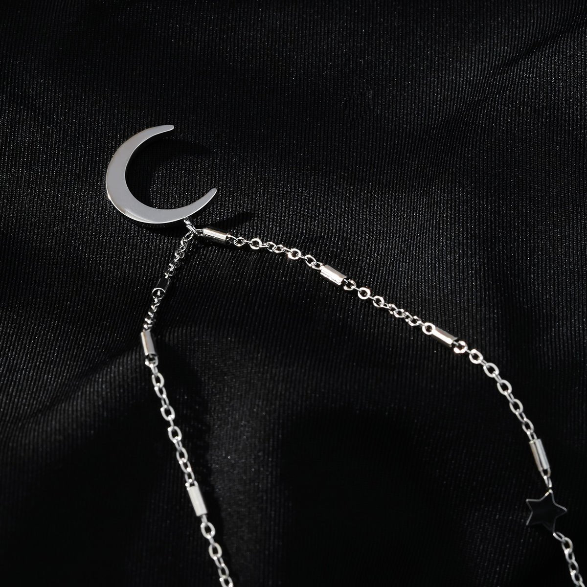 Celestial Magic - Zirconia Embedded Crescent Moon and Star Necklace - Evolve Supply Co. Evolve Supply Co.