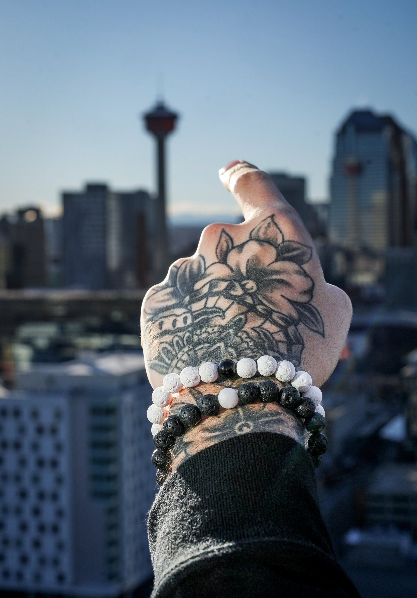 Strength + Struggle Lava Stone Bracelet Set - Evolve Supply Co. Evolve Supply Co.