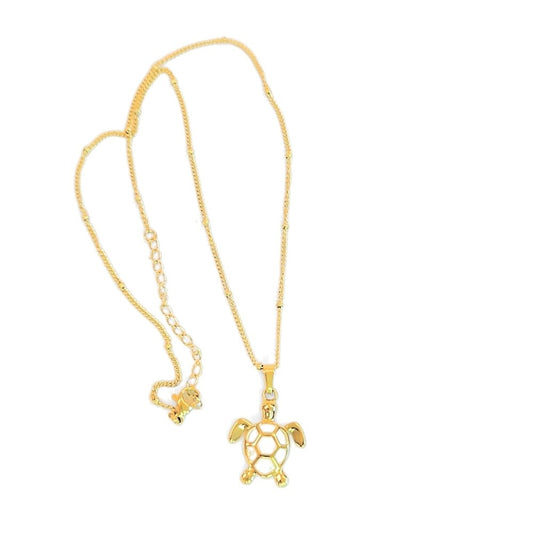 Golden Bohemian White Turtle Necklace - Evolve Supply Co. Evolve Supply Co.