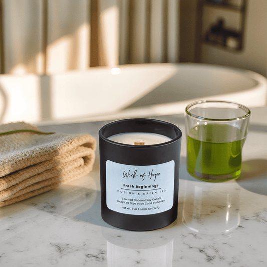 Fresh Beginnings Candle | Cotton + Green Tea - Evolve Supply Co. Evolve Supply Co.