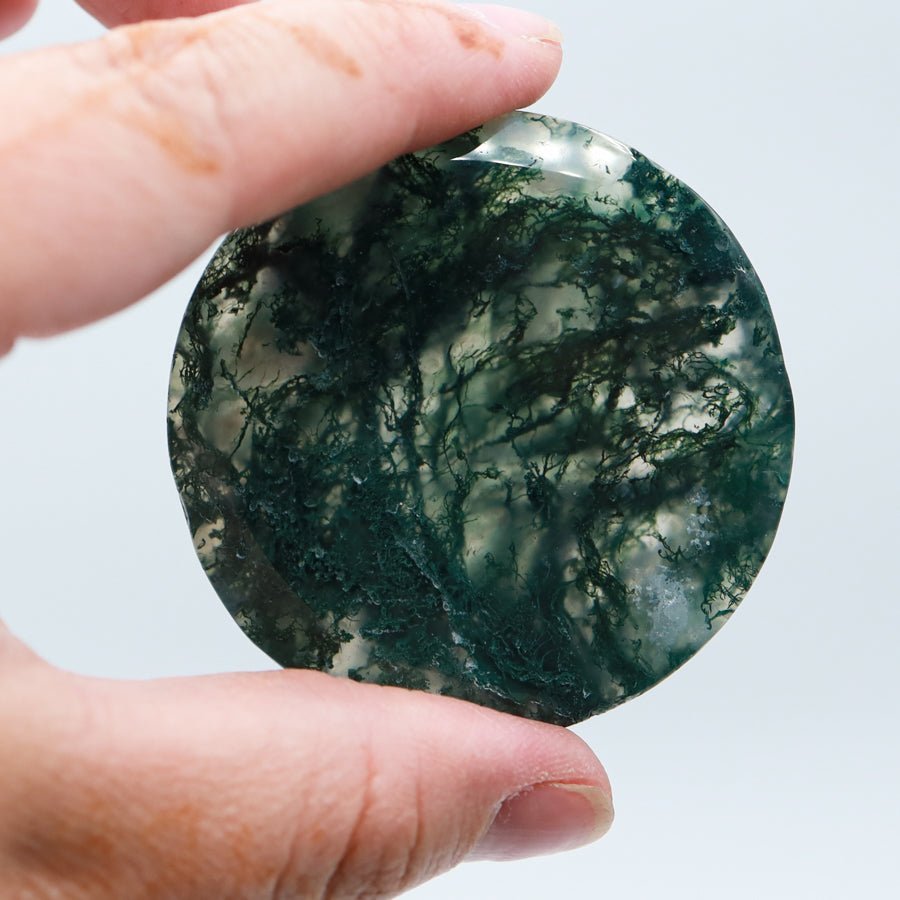 Moss Agate Worry Disc - Evolve Supply Co. Evolve Supply Co.