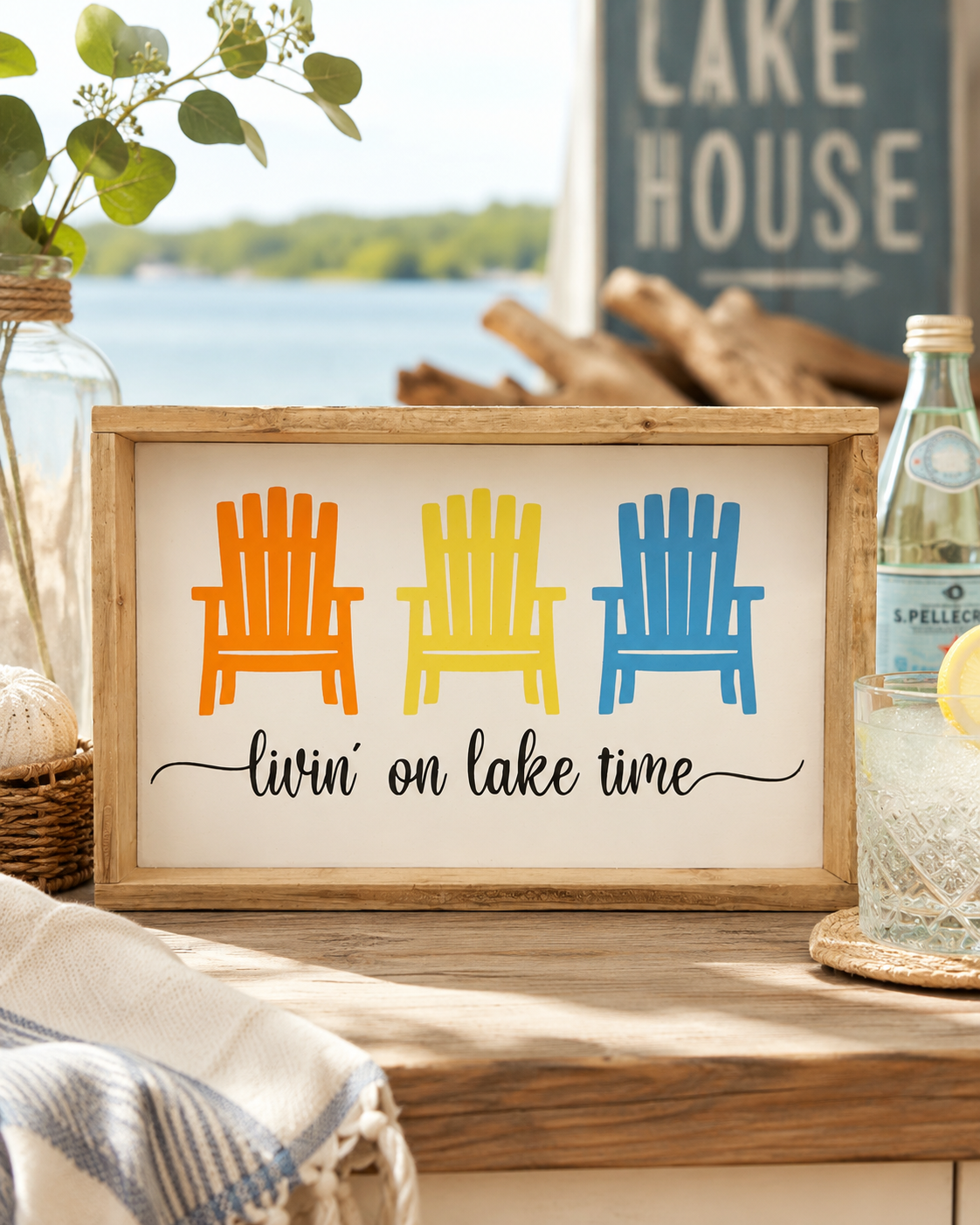LIVIN' ON LAKE TIME SIGN