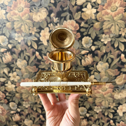 The Alchemist’s Quill – Victorian Brass Inkwell & Writing Set - Evolve Supply Co. Evolve Supply Co.