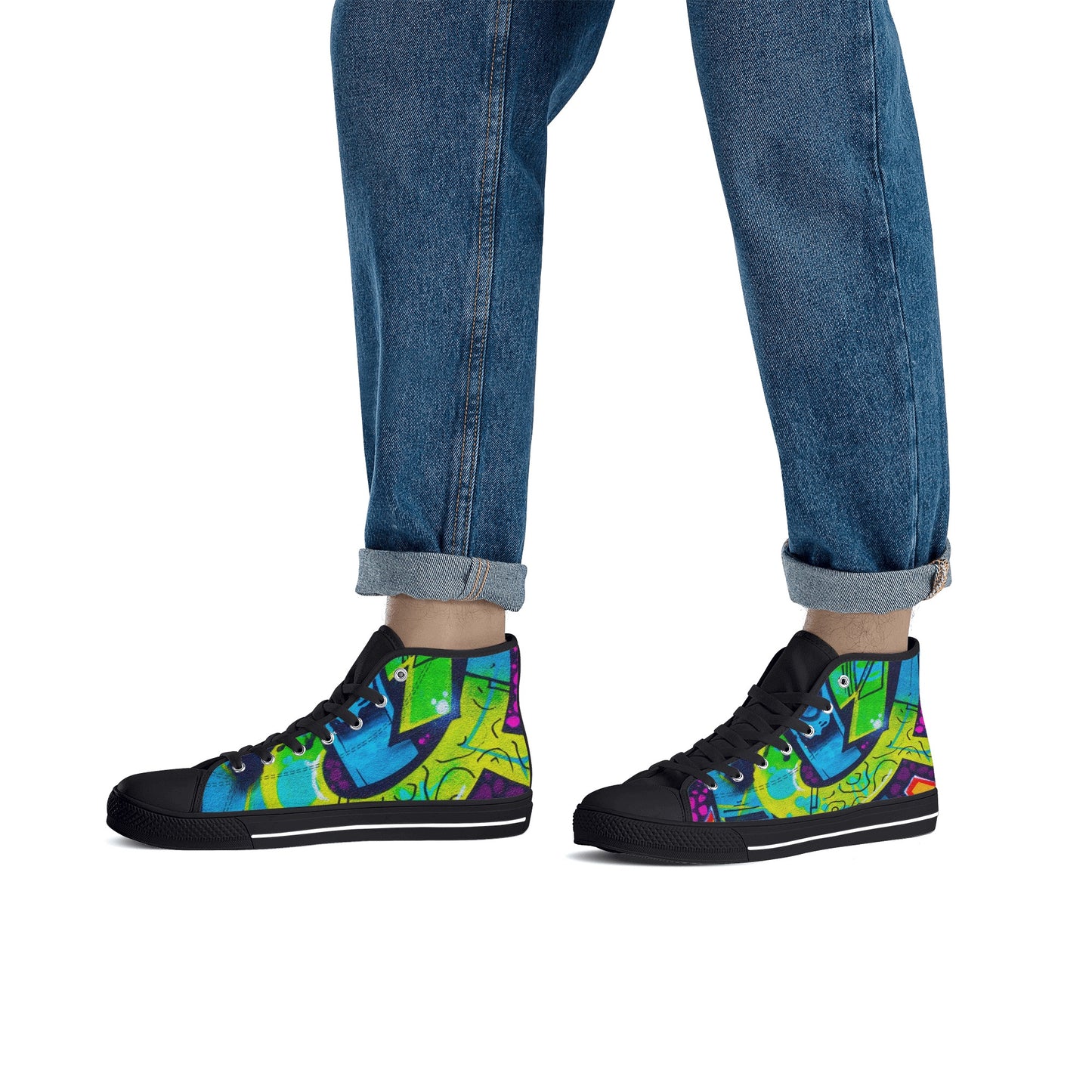 Men's Graffiti High Top Canvas Shoes