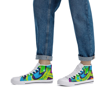 Men's Graffiti High Top Canvas Shoes