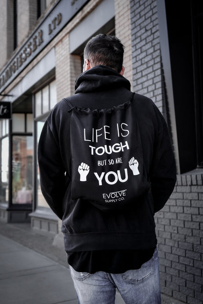 Life Is Tough Drawstring Bag