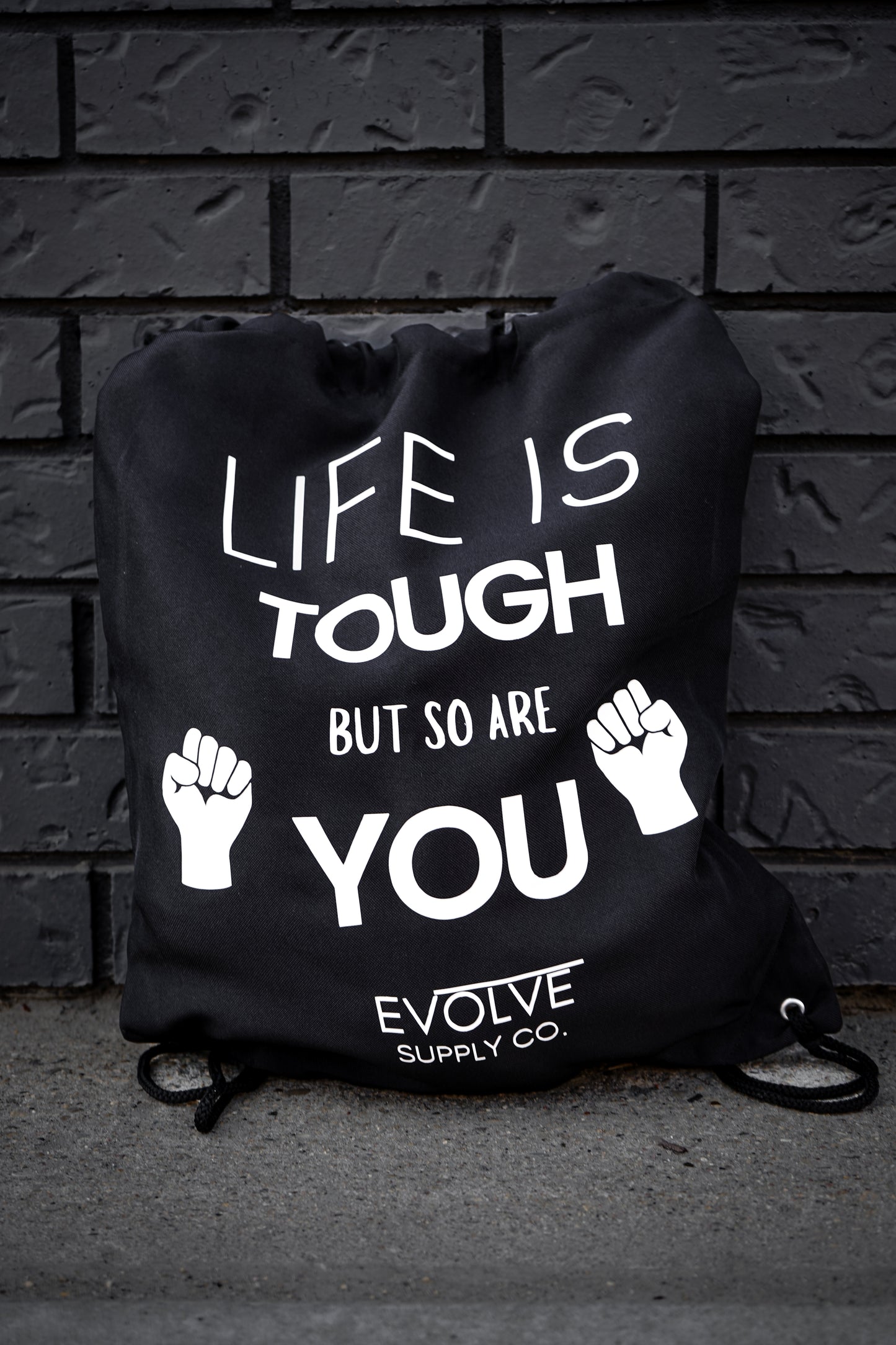 Life Is Tough Drawstring Bag