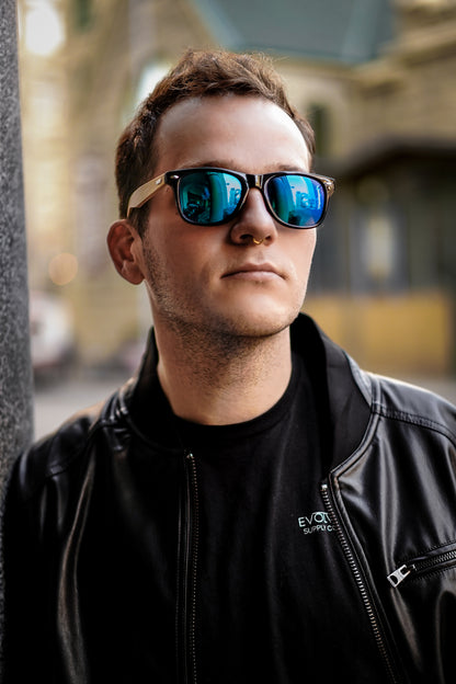 Evolve Supply Co. Retro Bamboo Sunglasses