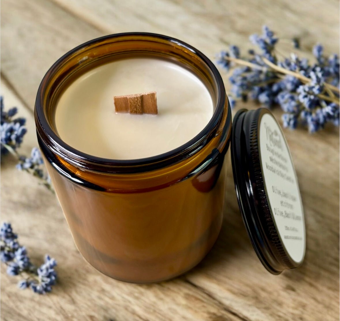 8oz Woodwick Soy Candle – Hand - Poured, Crackling Wick, Long - Lasting Scent - Evolve Supply Co. Evolve Supply Co.