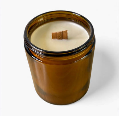 8oz Woodwick Soy Candle – Hand - Poured, Crackling Wick, Long - Lasting Scent - Evolve Supply Co. Evolve Supply Co.