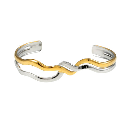 FREDRIKA: Mixed Metals Abstract Geometric - Chic Bracelet - Evolve Supply Co. Evolve Supply Co.