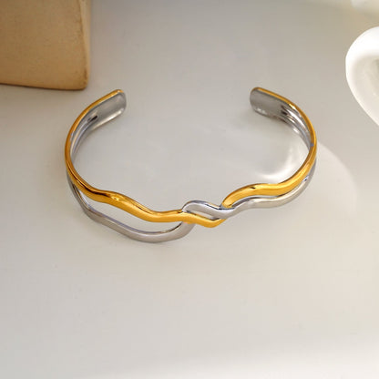 FREDRIKA: Mixed Metals Abstract Geometric - Chic Bracelet - Evolve Supply Co. Evolve Supply Co.