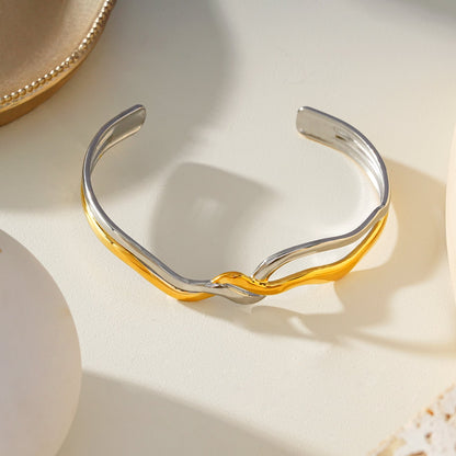 FREDRIKA: Mixed Metals Abstract Geometric - Chic Bracelet - Evolve Supply Co. Evolve Supply Co.