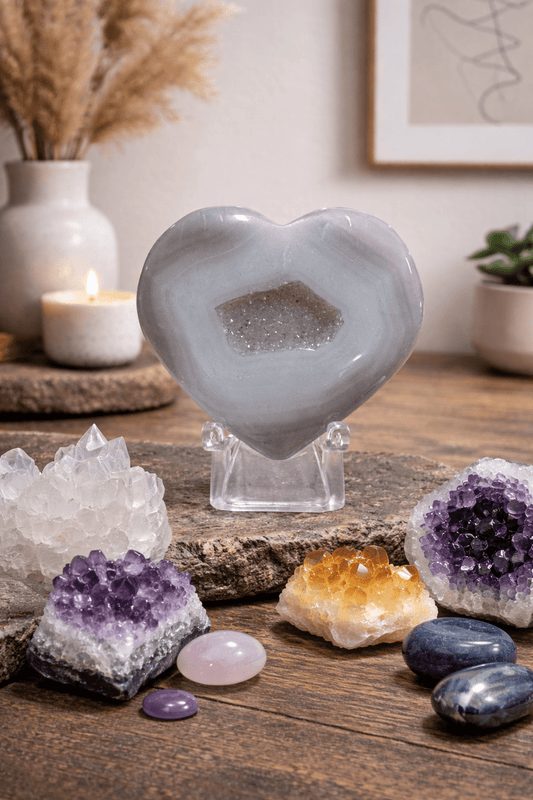 Druzy Agate Heart - Evolve Supply Co. Evolve Supply Co.