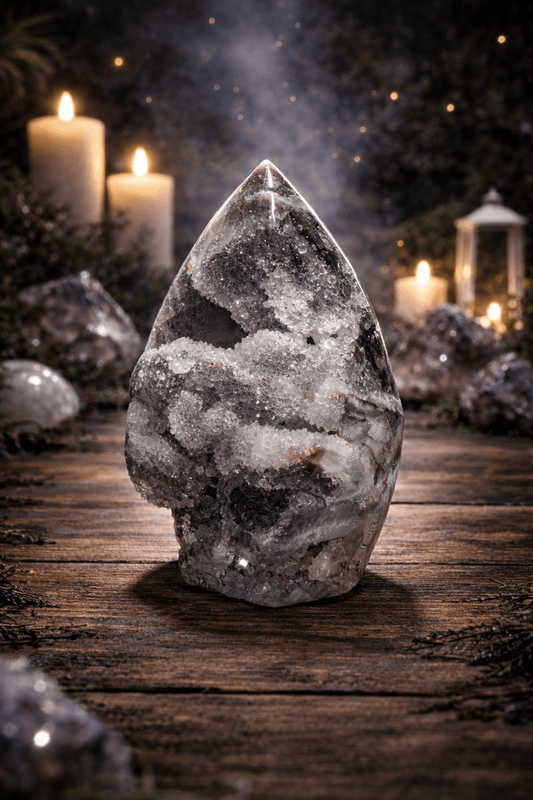 Sodalite Druzy Crystal Tower - Evolve Supply Co. Evolve Supply Co.