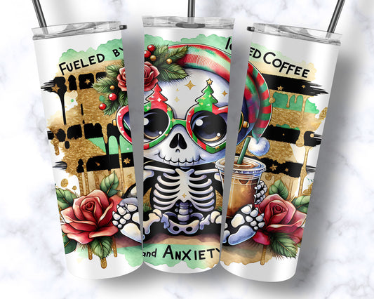 Anxiety and Iced Coffee Christmas Tumbler