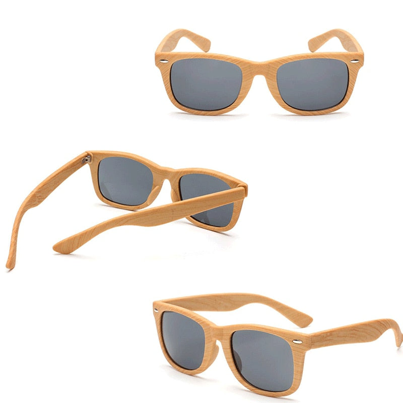 Retro Faux Wood Sunglasses