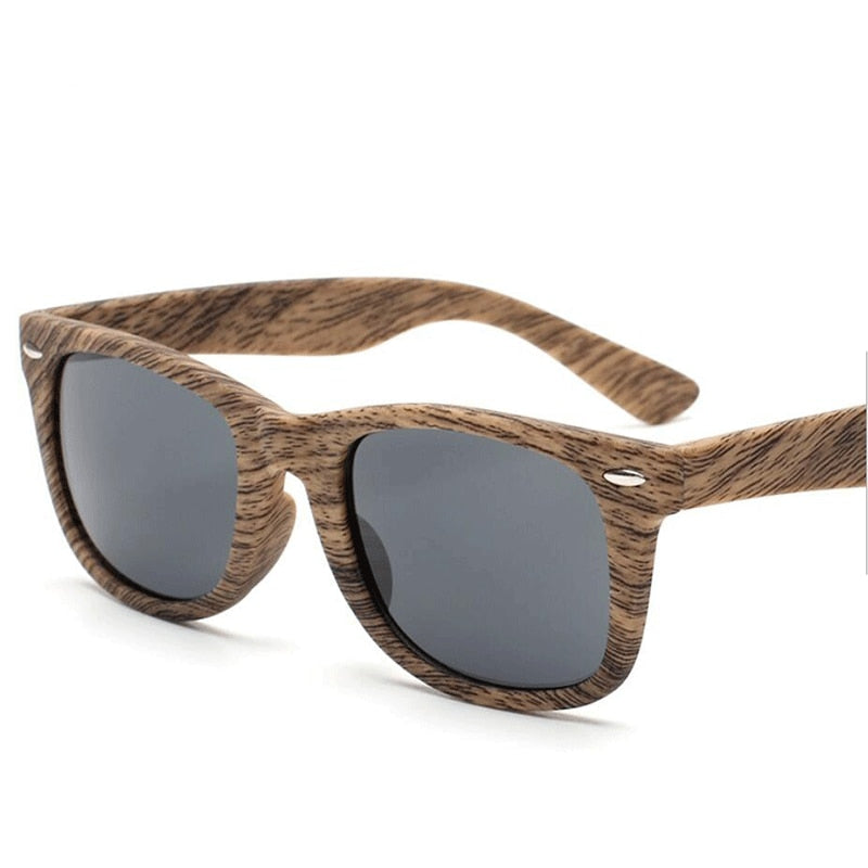 Retro Faux Wood Sunglasses