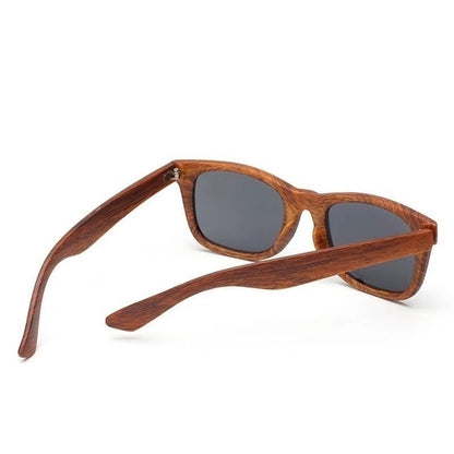 Retro Faux Wood Sunglasses