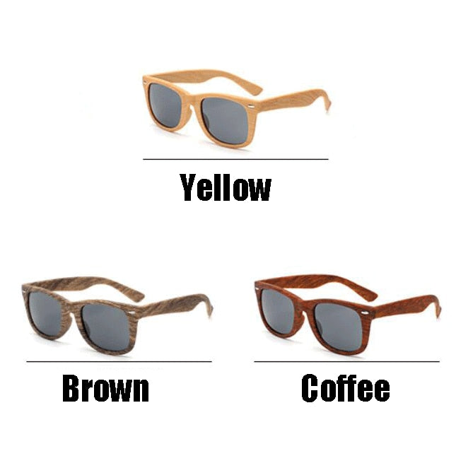 Retro Faux Wood Sunglasses