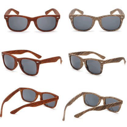 Retro Faux Wood Sunglasses