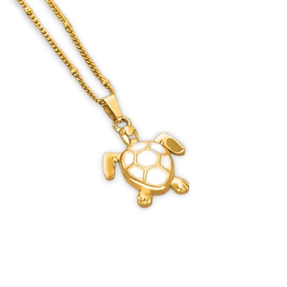 Golden Bohemian White Turtle Necklace - Evolve Supply Co. Evolve Supply Co.