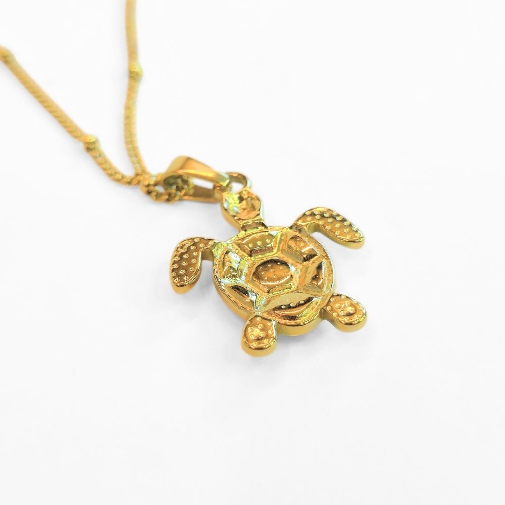 Golden Bohemian White Turtle Necklace - Evolve Supply Co. Evolve Supply Co.