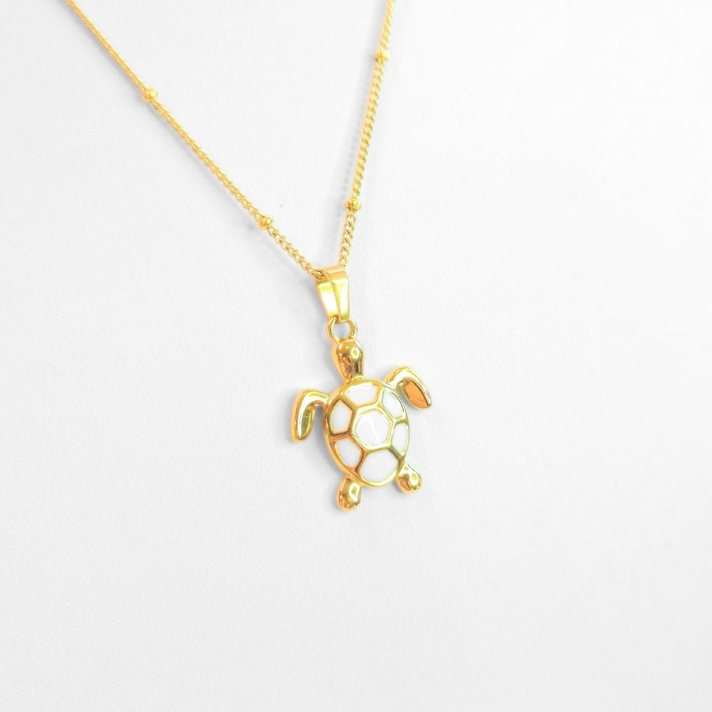 Golden Bohemian White Turtle Necklace - Evolve Supply Co. Evolve Supply Co.