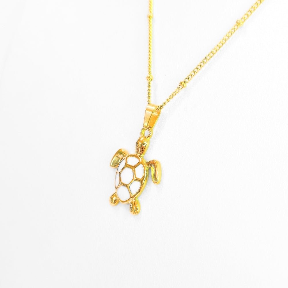Golden Bohemian White Turtle Necklace - Evolve Supply Co. Evolve Supply Co.