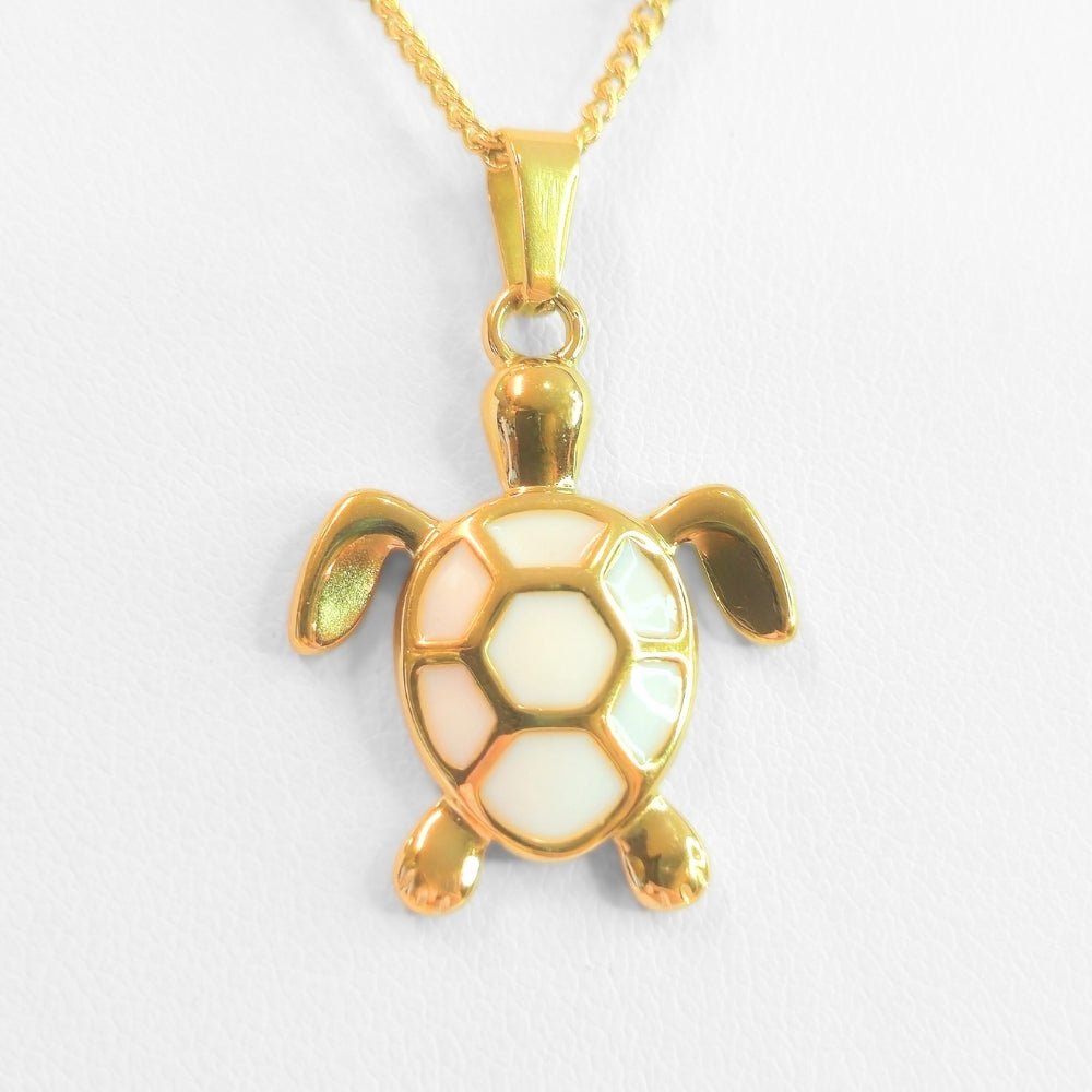 Golden Bohemian White Turtle Necklace - Evolve Supply Co. Evolve Supply Co.