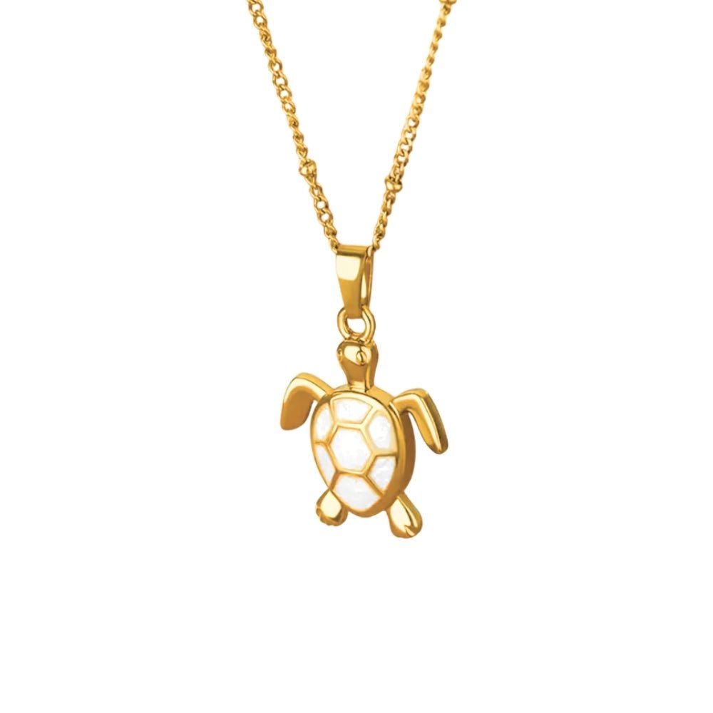 Golden Bohemian White Turtle Necklace - Evolve Supply Co. Evolve Supply Co.