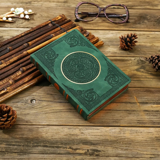 Vintage Renaissance Celtic Green Diary – Vegan Leather 256 Pages - Evolve Supply Co. Evolve Supply Co.