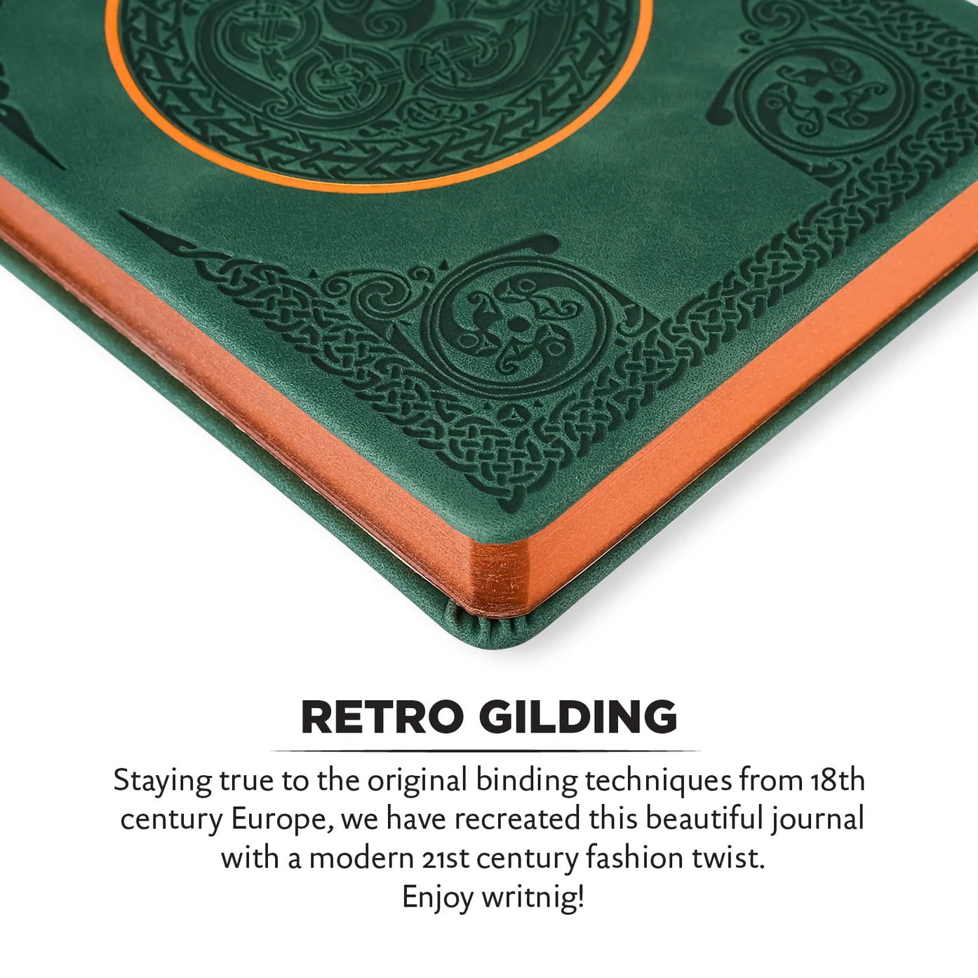 Vintage Renaissance Celtic Green Diary – Vegan Leather 256 Pages - Evolve Supply Co. Evolve Supply Co.