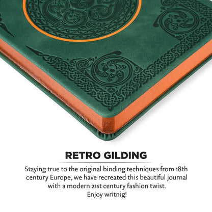 Vintage Renaissance Celtic Green Diary – Vegan Leather 256 Pages - Evolve Supply Co. Evolve Supply Co.