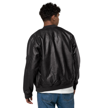 Vegan Leather Bomber Jacket