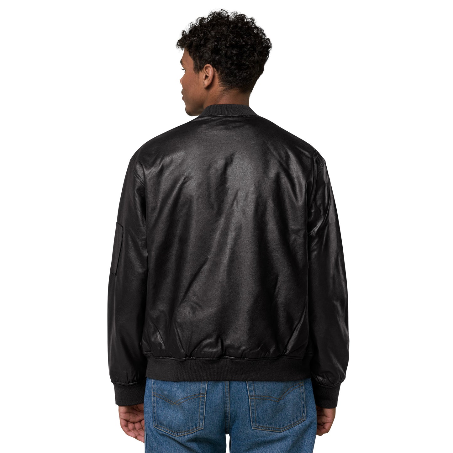 Vegan Leather Bomber Jacket