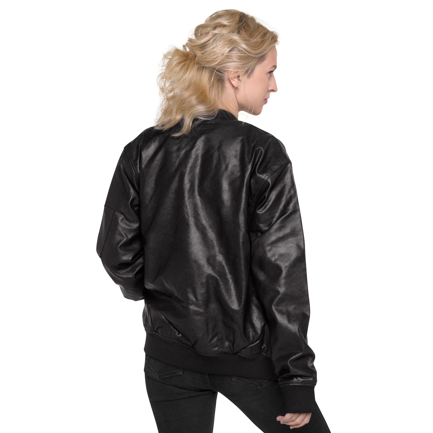 Vegan Leather Bomber Jacket