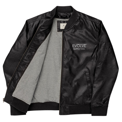 Vegan Leather Bomber Jacket