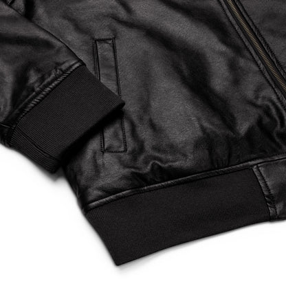 Vegan Leather Bomber Jacket