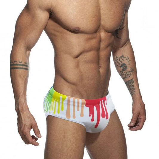 Men's Underwear Solid Color Printed Tape Cup Swim Briefs trunks - Evolve Supply Co. Evolve Supply Co.