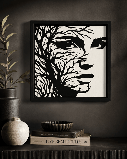GIRL WITH FACE AND TREES SIGN - Evolve Supply Co. Evolve Supply Co.