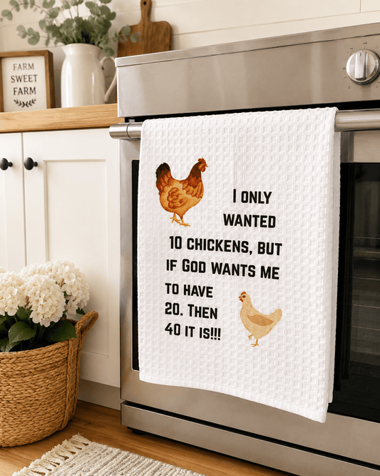 10 CHICKENS TEA TOWEL - Evolve Supply Co. Evolve Supply Co.