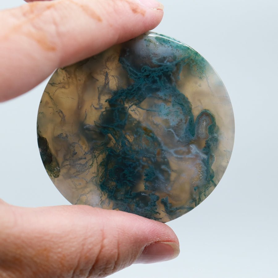 Moss Agate Worry Disc - Evolve Supply Co. Evolve Supply Co.