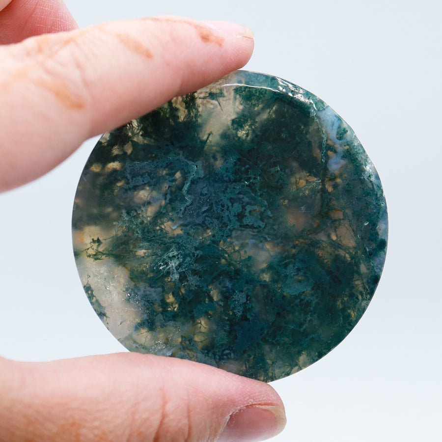 Moss Agate Worry Disc - Evolve Supply Co. Evolve Supply Co.