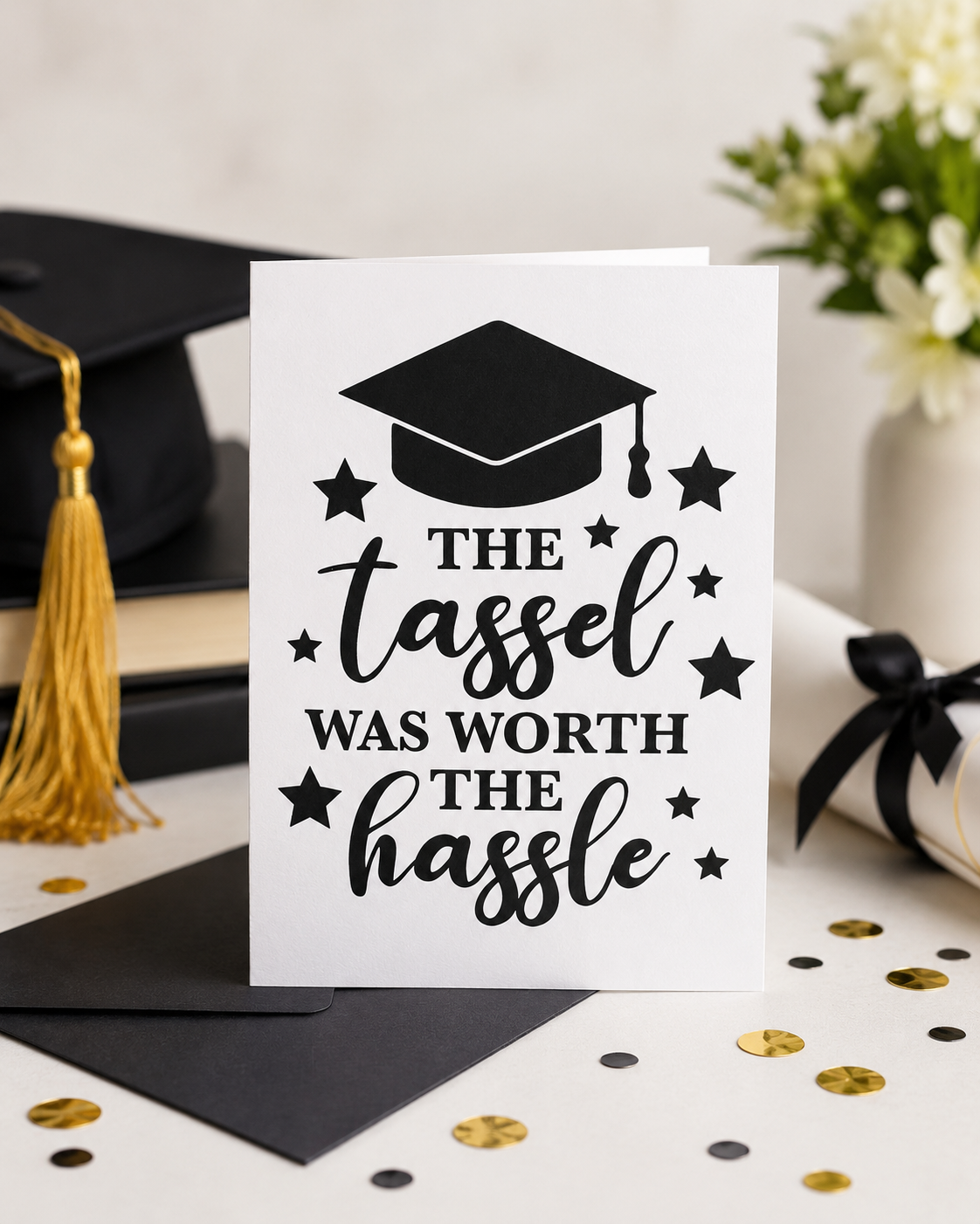 THE TASSEL WAS WORTH THE HASSEL CARD